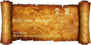 Köves Margit névjegykártya