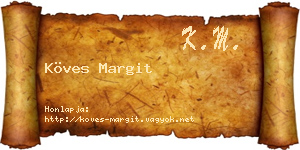 Köves Margit névjegykártya